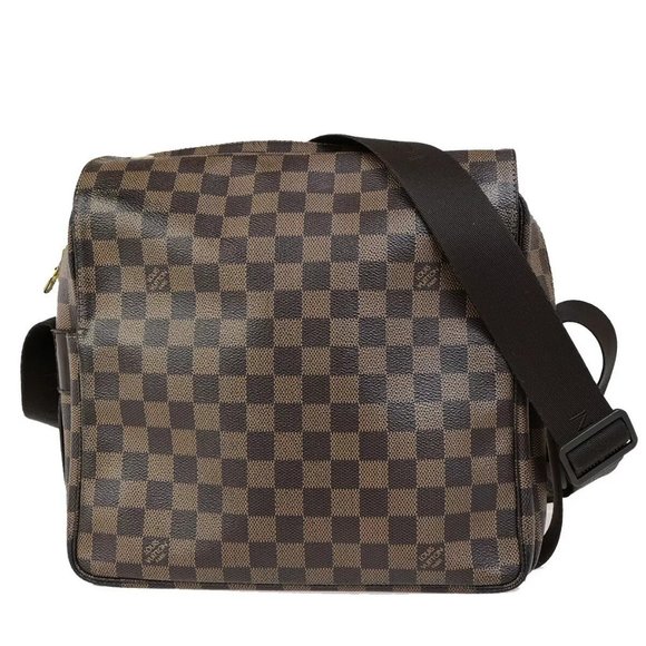 LOUIS VUITTON Naviglio Shoulder Bag Damier Ebene Leather Brown N - Picture 1 of 16